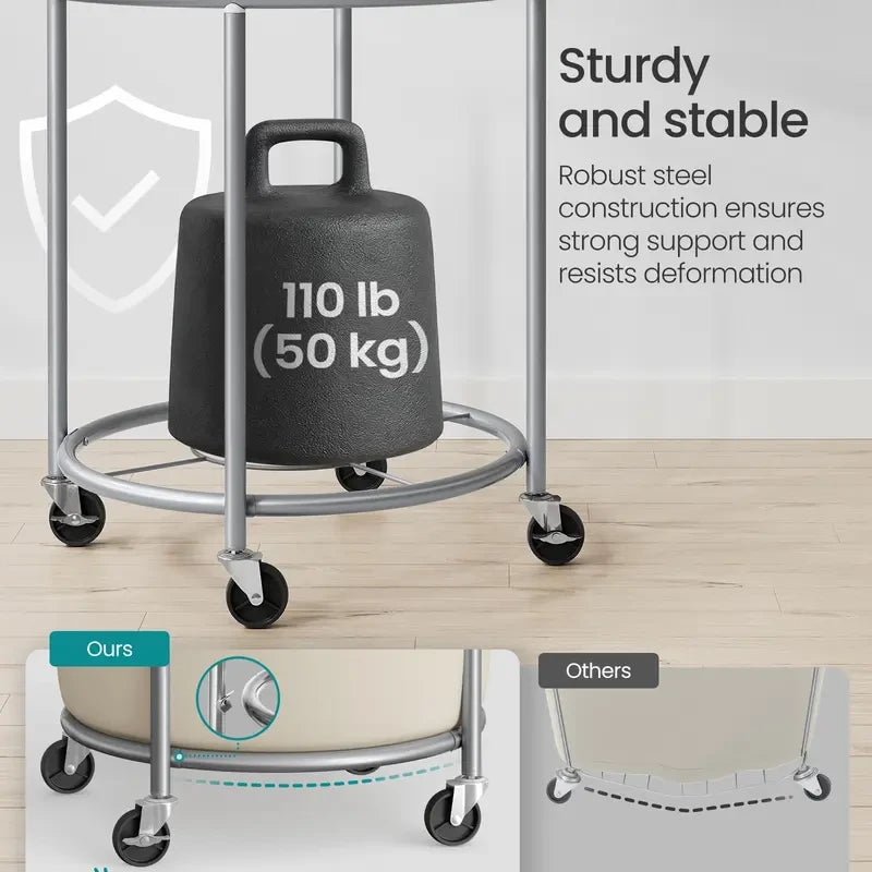 Rolling Laundry Basket with Wheels