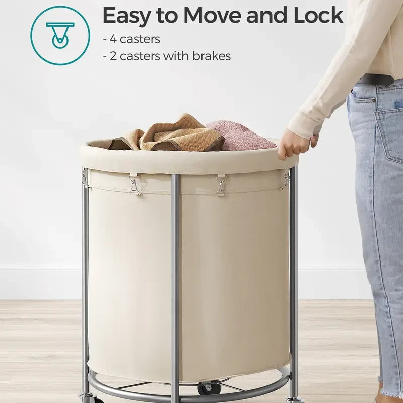 Rolling Laundry Basket with Wheels