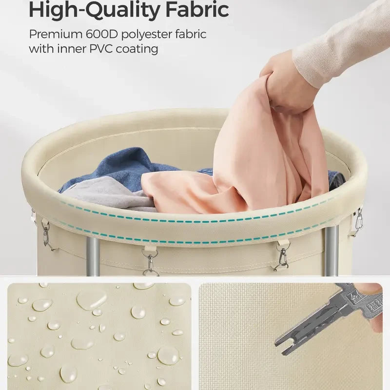 Rolling Laundry Basket with Wheels