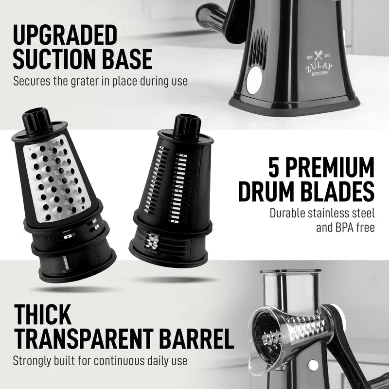 Zulay Kitchen Rotary Cheese Grater