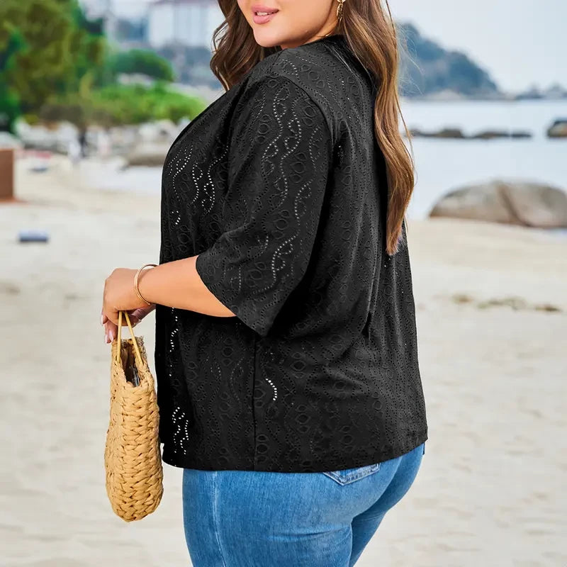 Plus Size Knitted Summer Cardigan