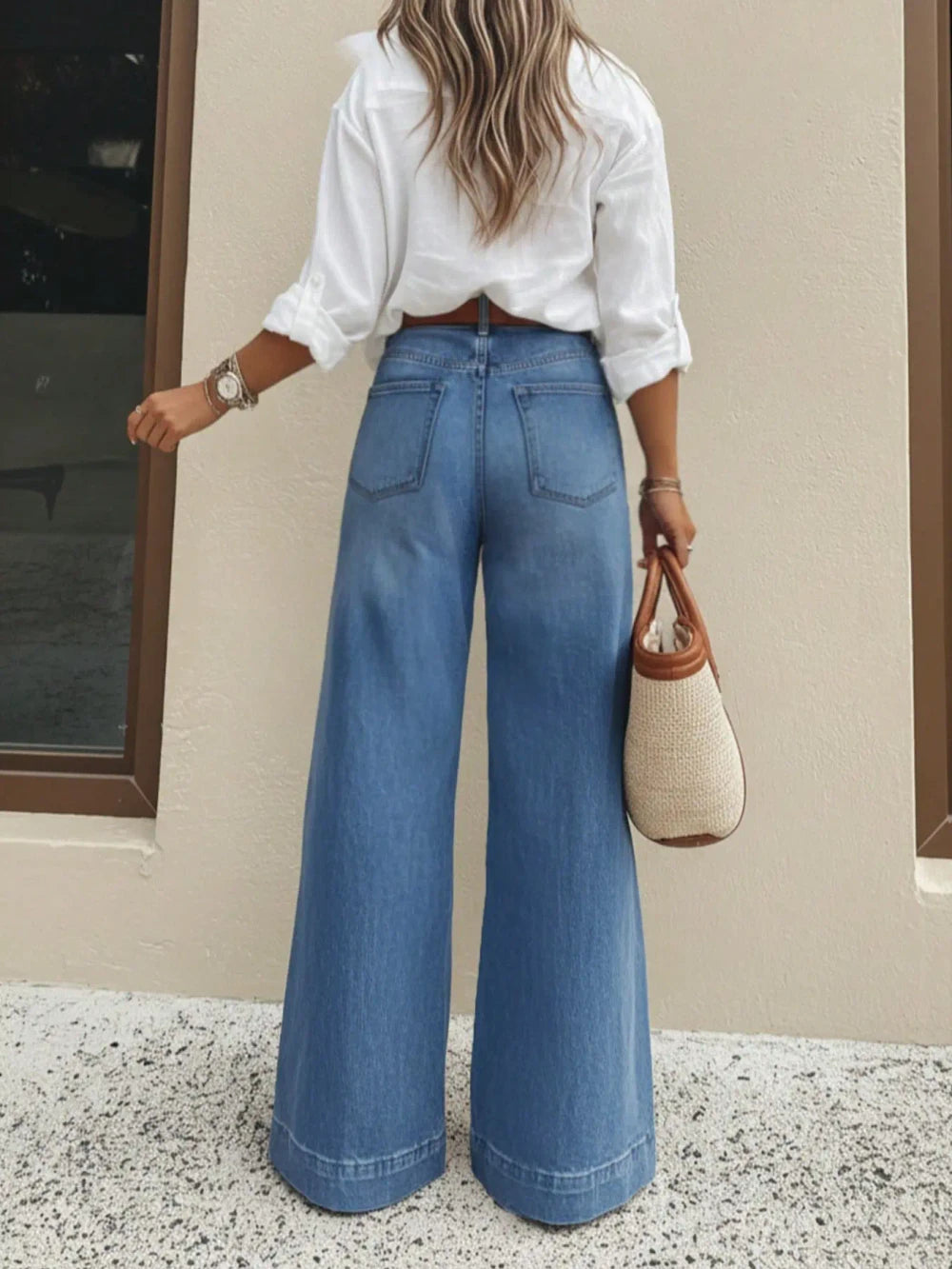 Loose Fit Straight Leg Denim Jeans