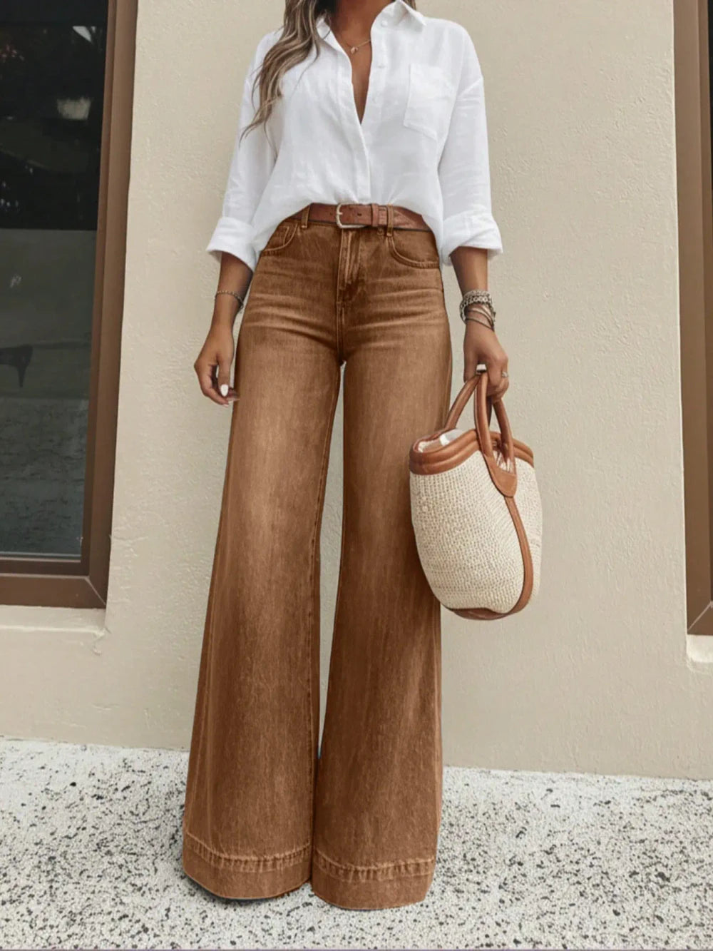 Loose Fit Straight Leg Denim Jeans