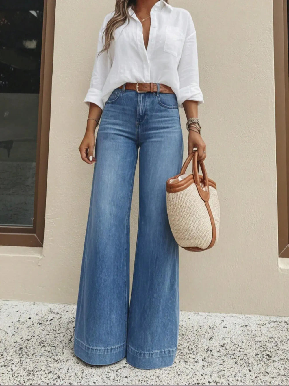 Loose Fit Straight Leg Denim Jeans