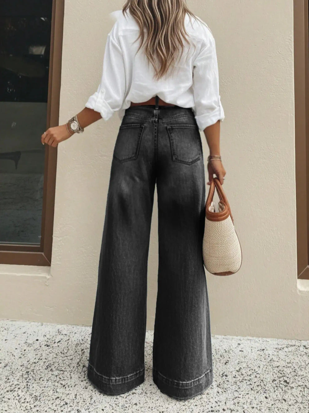 Loose Fit Straight Leg Denim Jeans