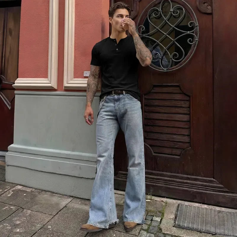JMIERR Men's Slim Fitted Henley Shirt