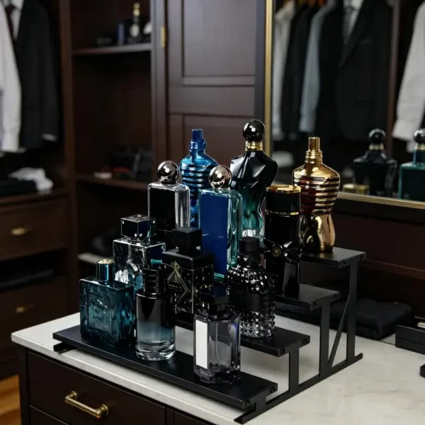 Rustic Wooden Perfume Display Organizer