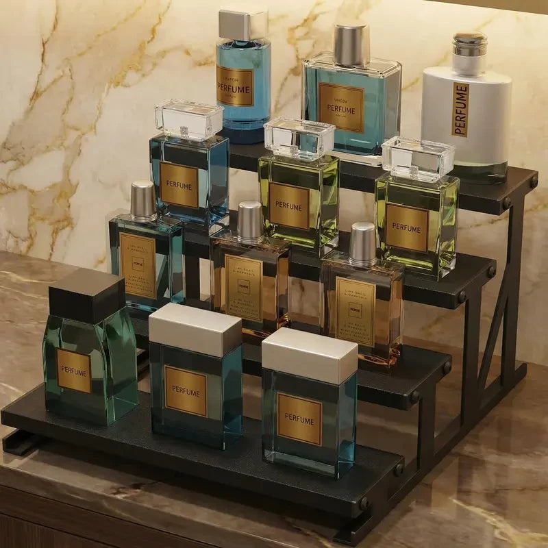 Rustic Wooden Perfume Display Organizer