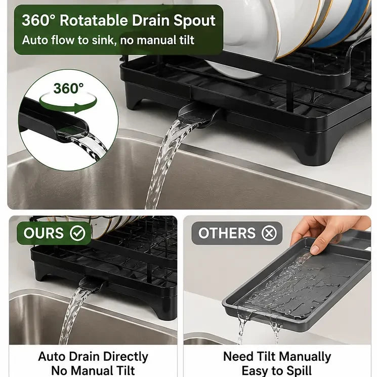 Carbon Steel 2-Tier Dish Drying Rack