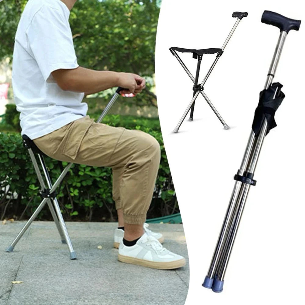 Foldable Walking Stick Stool