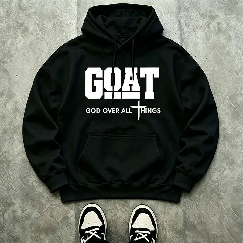Minimalist Cross Print Hoodie