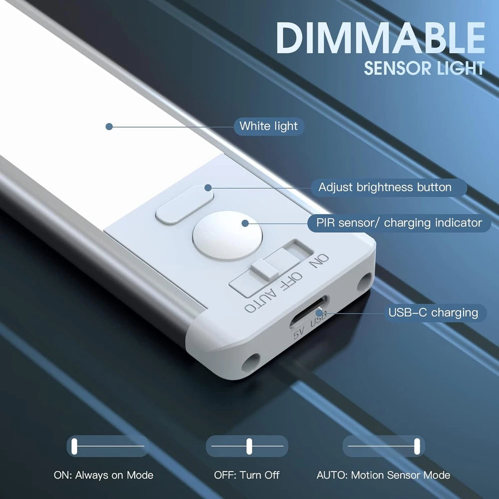 MCGOR Rechargeable Motion Sensor Under Cabinet Light With 3 Modes