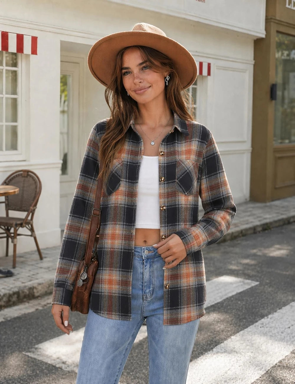 Zeagoo Womens Flannel Plaid Shirt