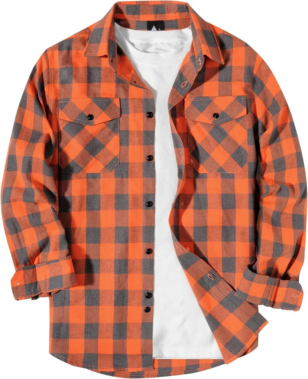 Zity Mens Plaid Flannel Shirt