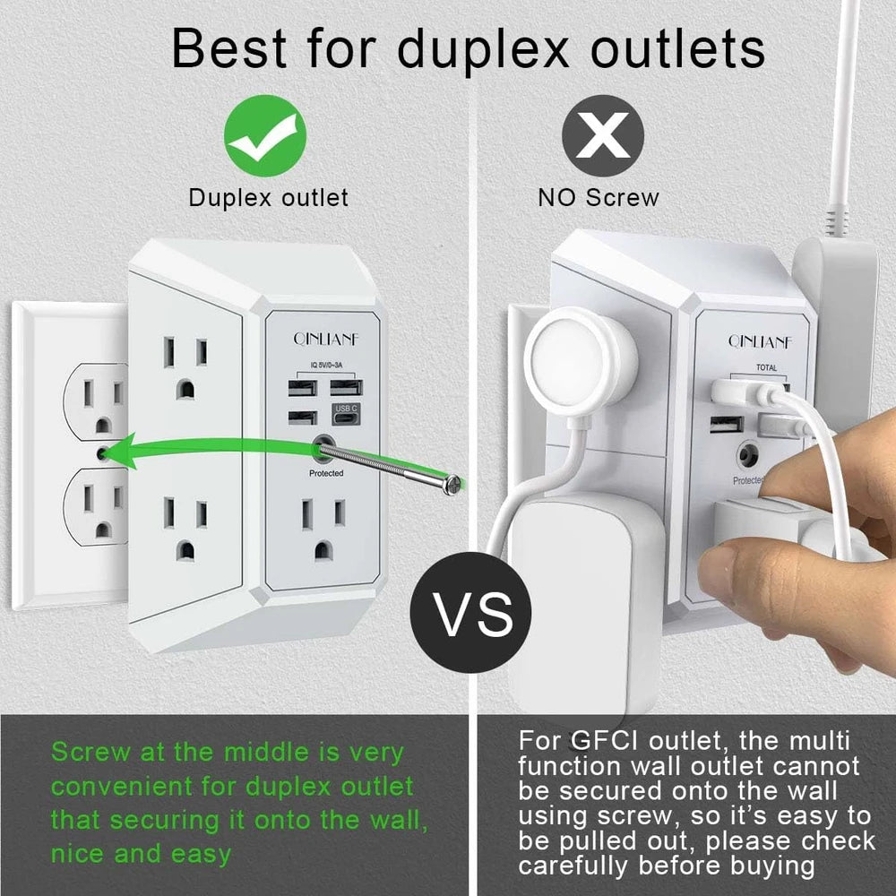 Qinilianf Wall Charger Surge Protector