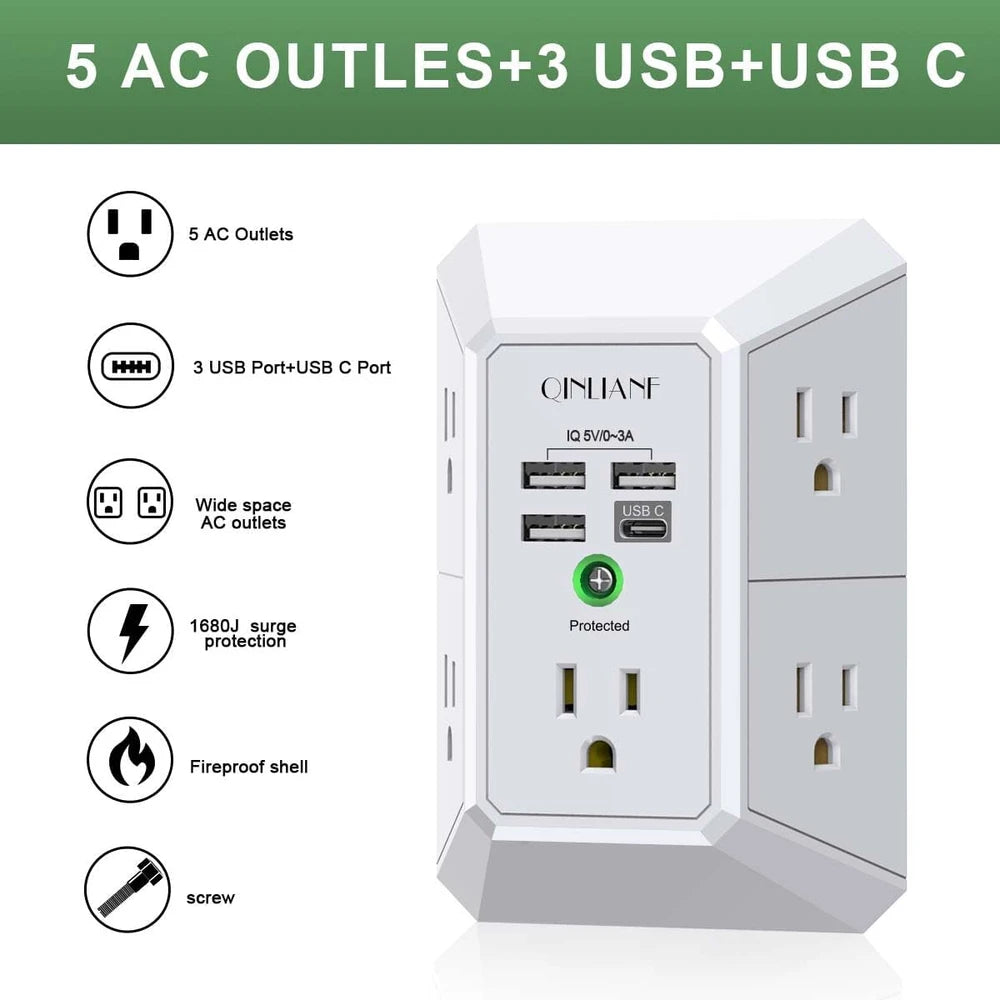 Qinilianf Wall Charger Surge Protector