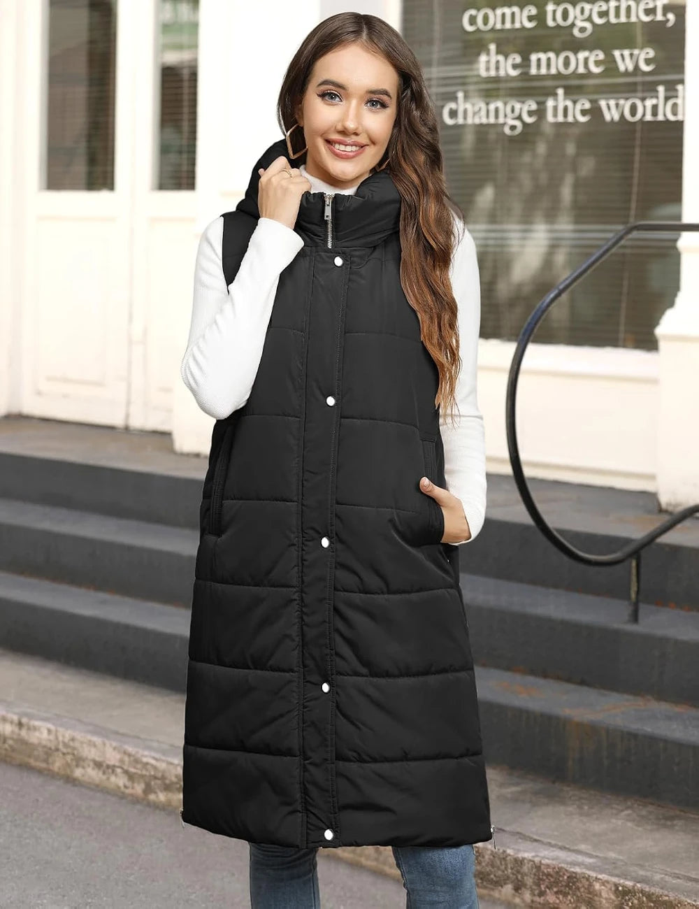 Jynal Long Quilted Puffer Vest