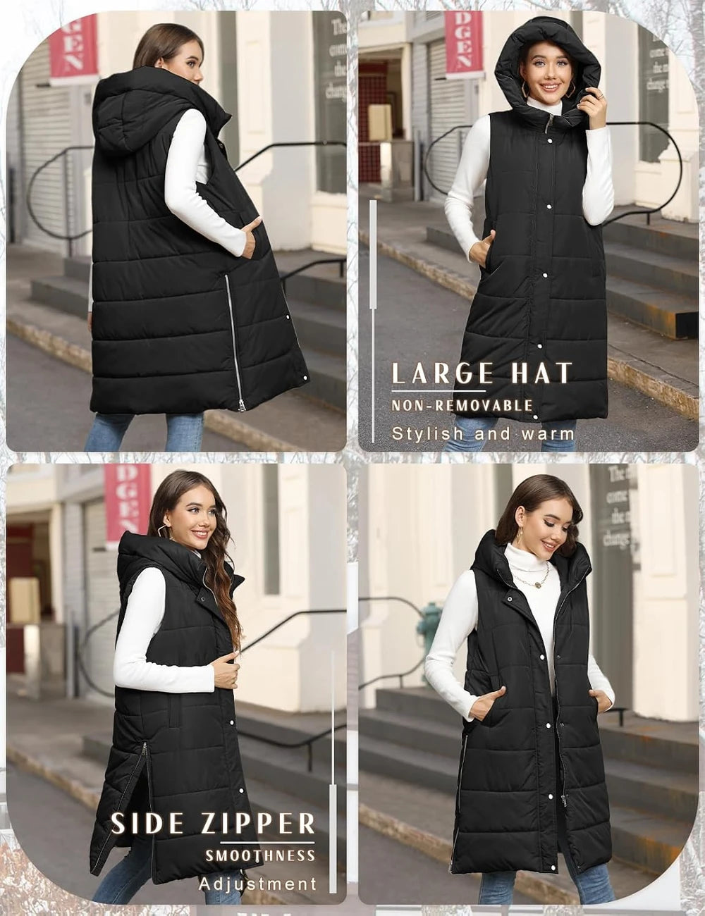 Jynal Long Quilted Puffer Vest