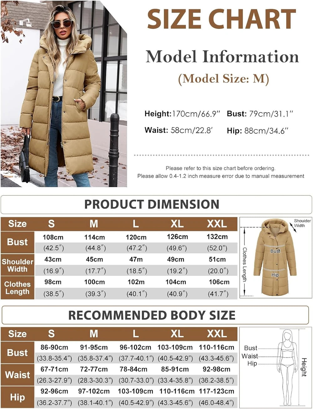 Heekpeek Long Quilted Winter Puffer Coat