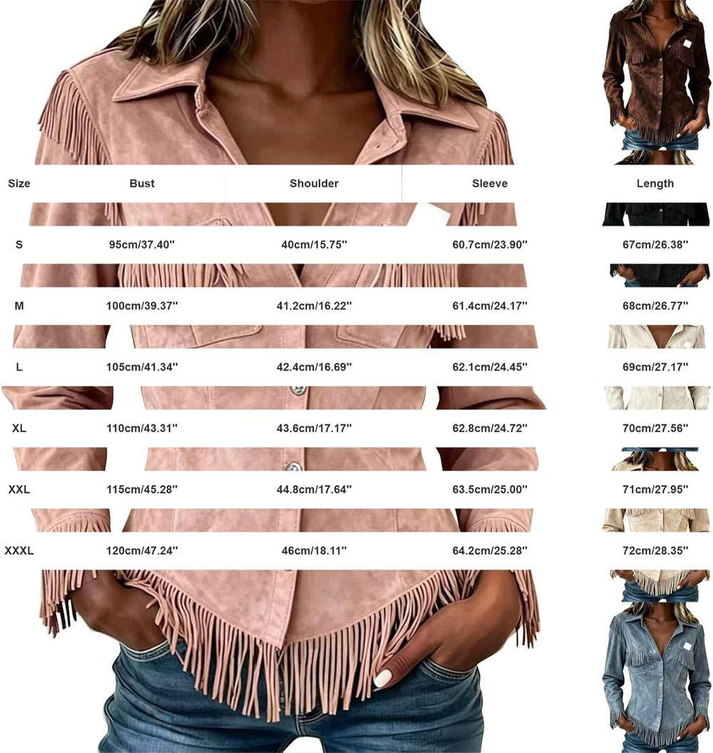 Nantdog Boho Fringe Suede Western Shacket