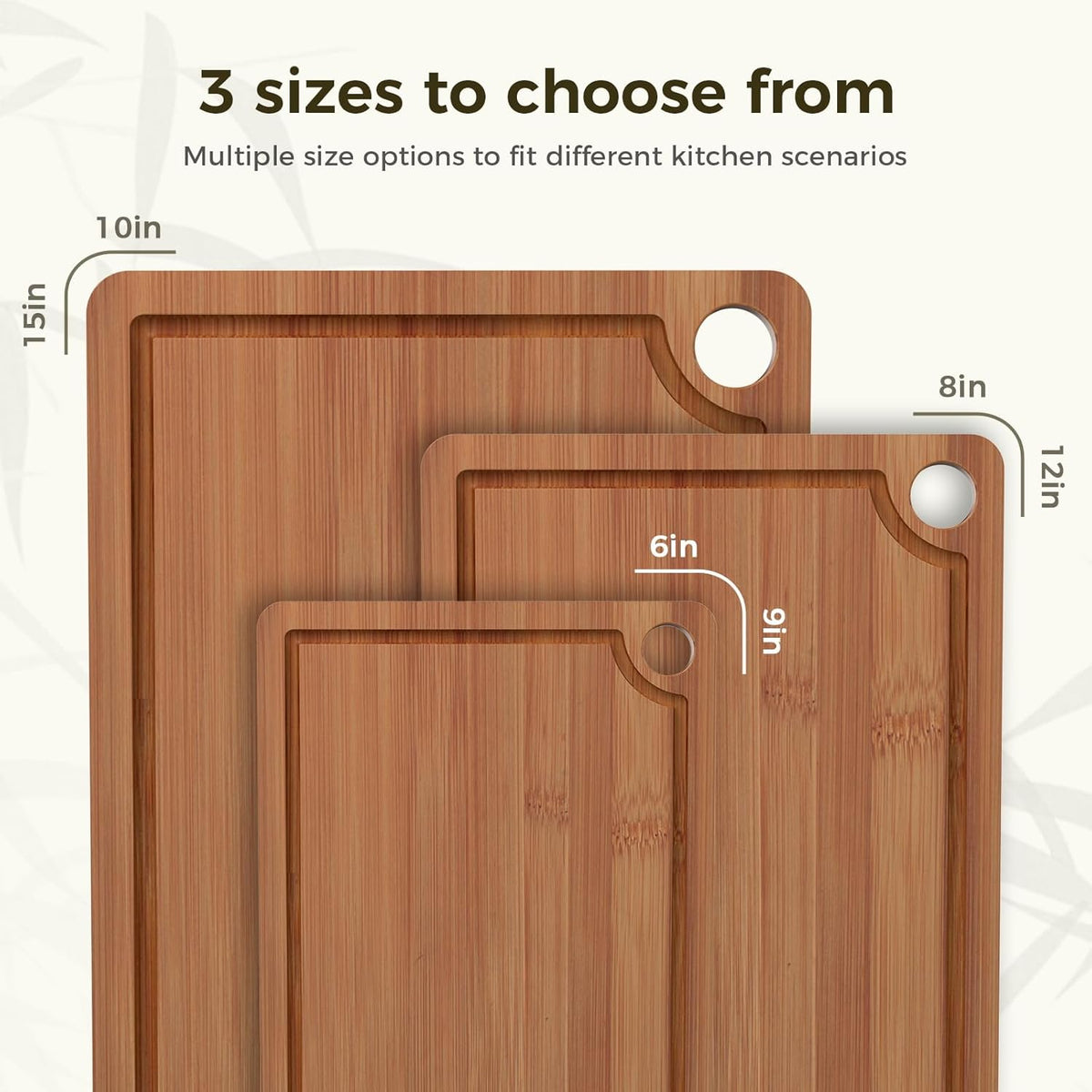 BTHW Bamboo Cutting Board Set