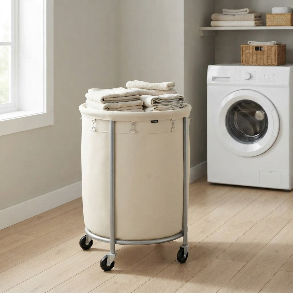 Rolling Laundry Basket with Wheels