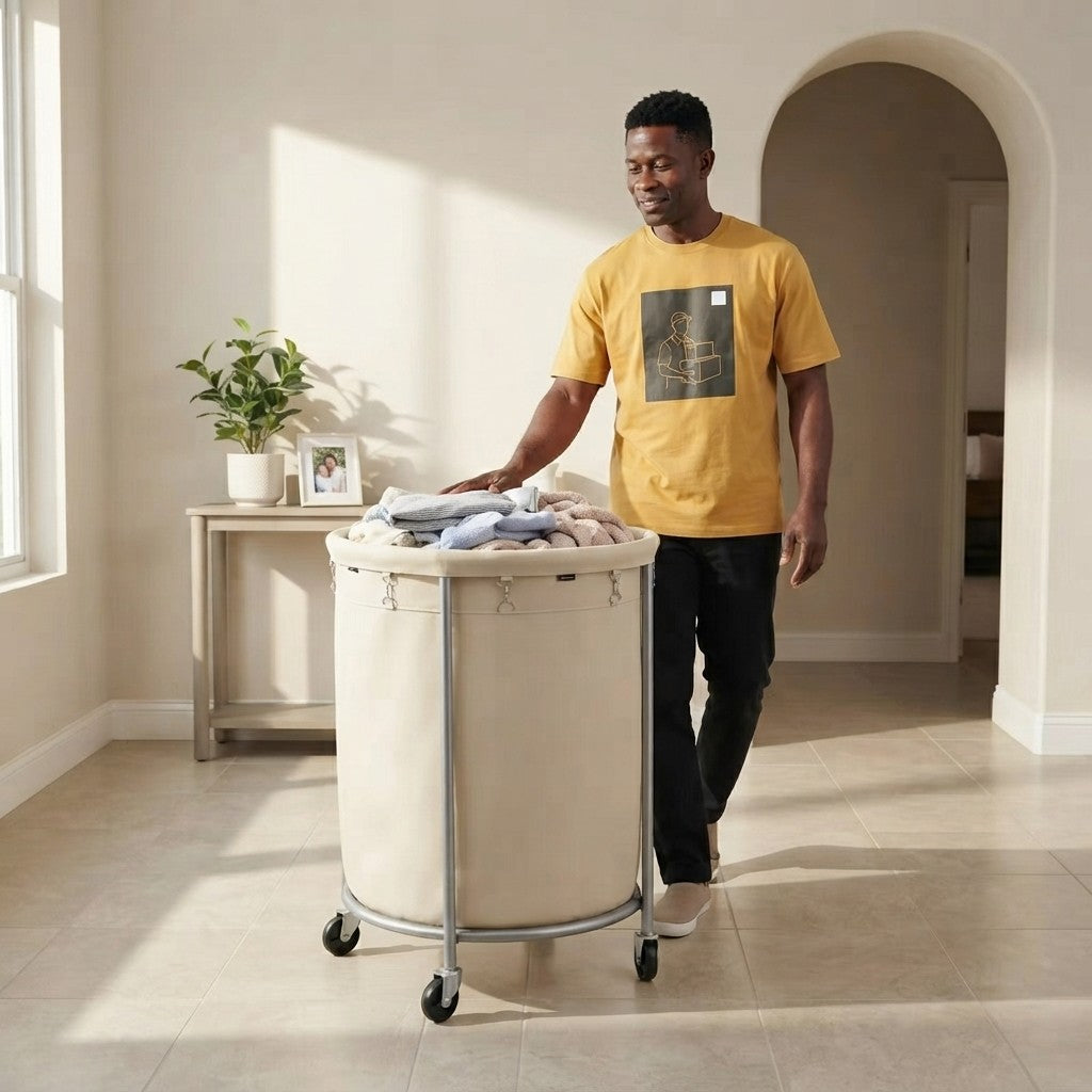 Rolling Laundry Basket with Wheels