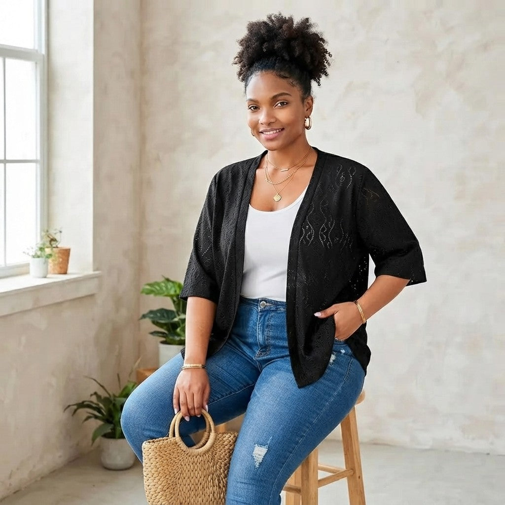 Plus Size Knitted Summer Cardigan