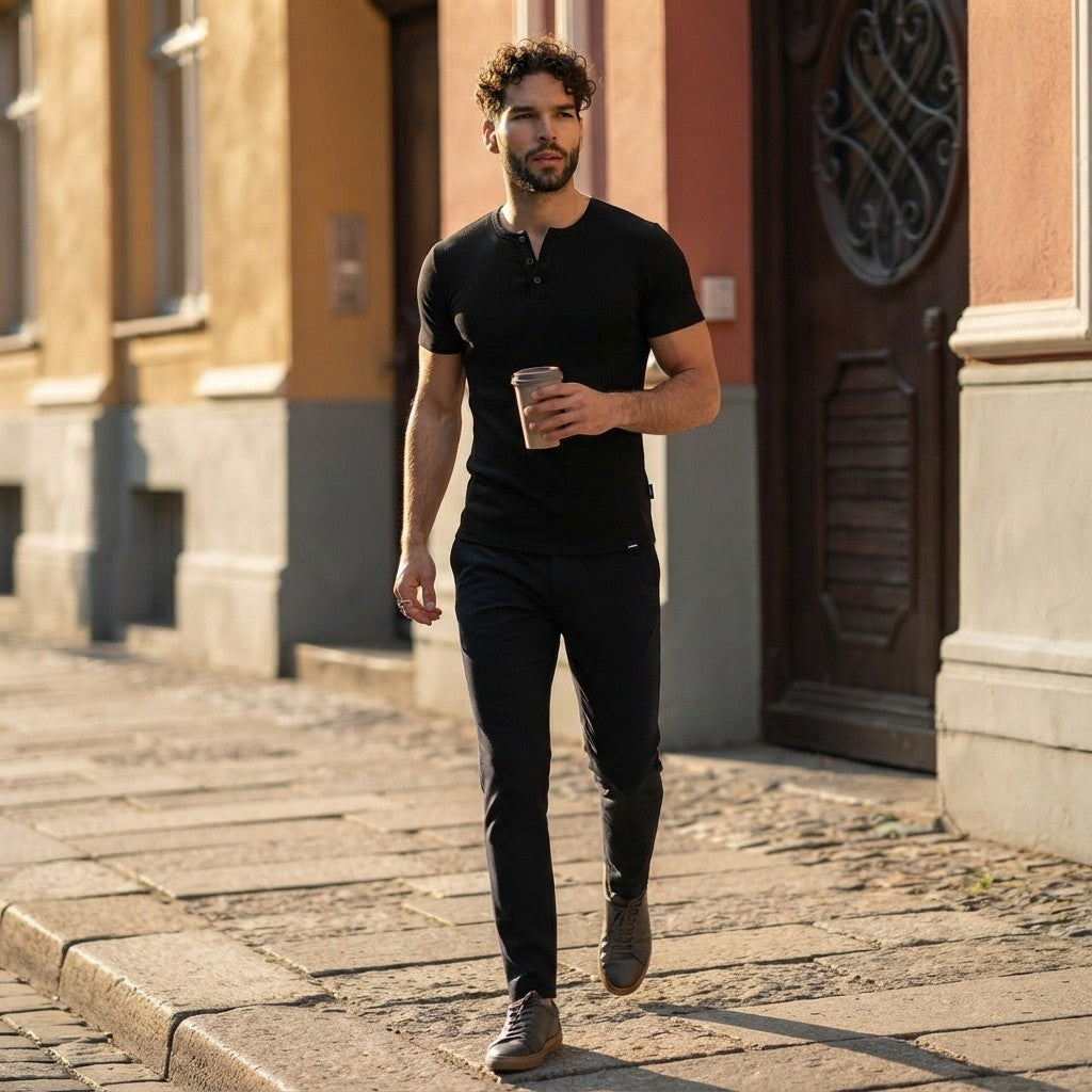JMIERR Men's Slim Fitted Henley Shirt