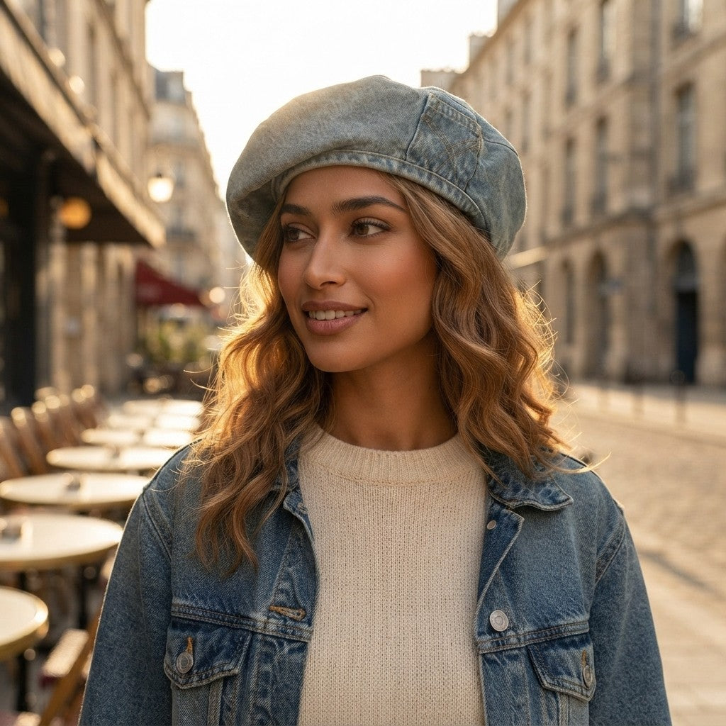 Vintage Washed Blue Beret