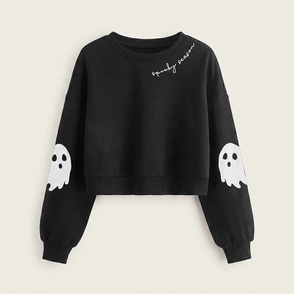Spooky Ghost Crop Sweatshirt