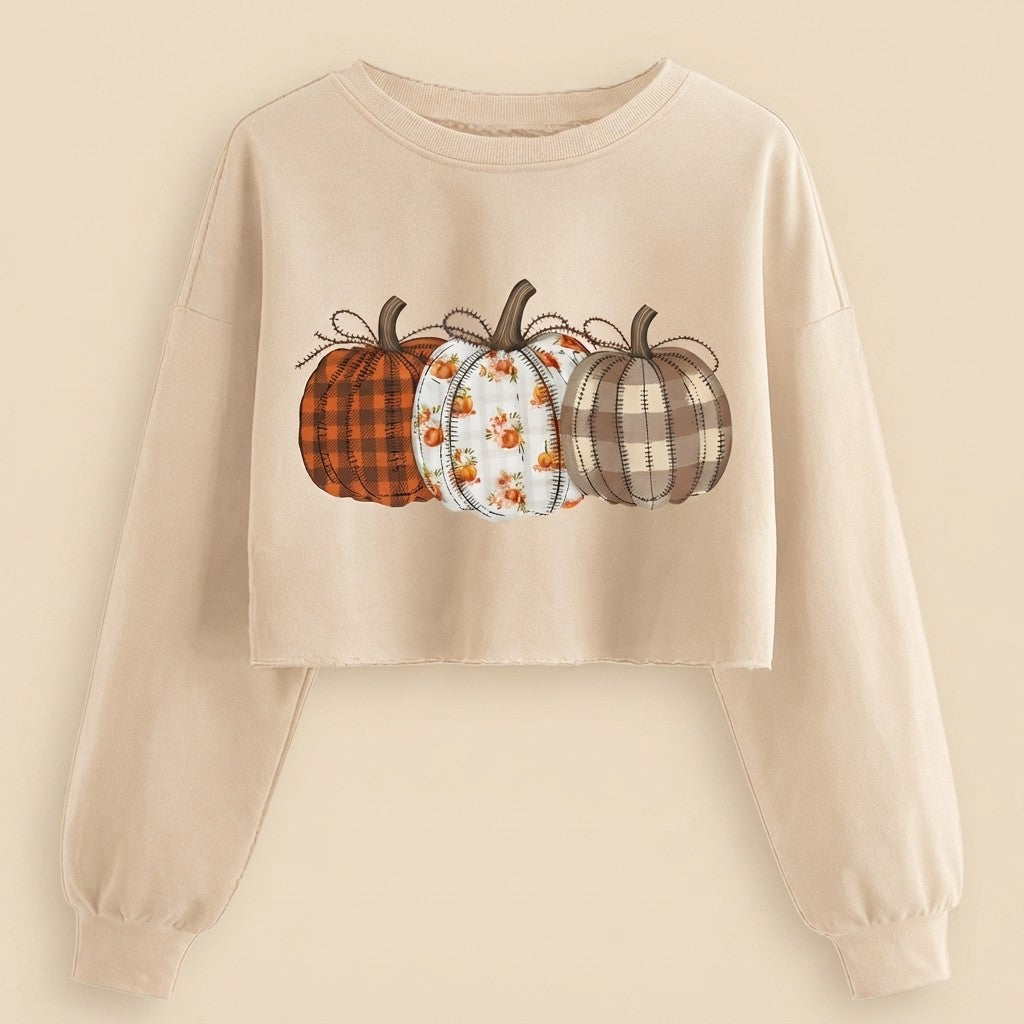 Ghost Graphic Crop Sweatshirt