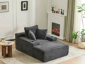 SOUTTEE 64" Depth Boneless Plush Corduroy Chaise Lounge
