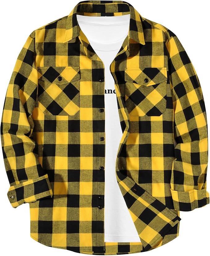 Zity Mens Plaid Flannel Shirt
